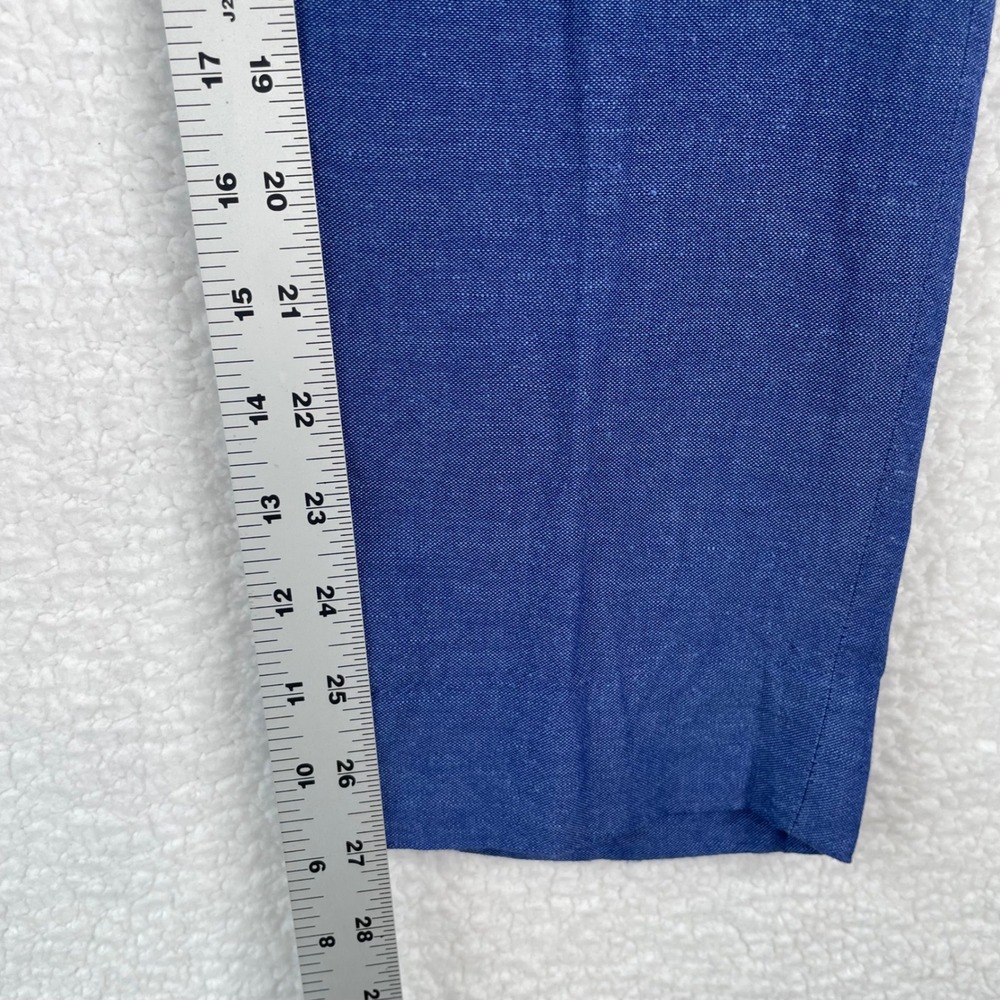 Banana Republic Avery Blue Linen Blend Ankle Pants Womens 6 Cobalt Slim Career - Picture 9 of 12